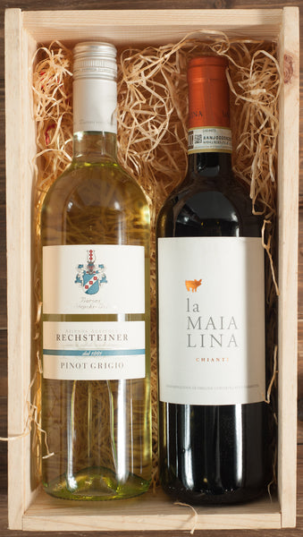 Italian Wine 2 Bottle Gift Set in a Wooden Box